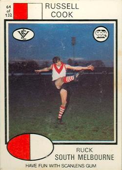 1975 Scanlens VFL #64 Russell Cook Front